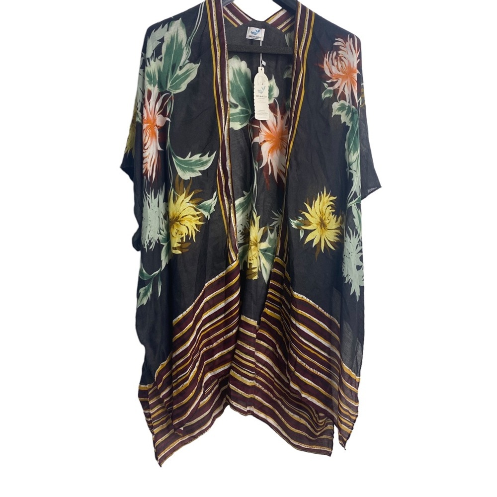 Save the Ocean floral kimono NWT